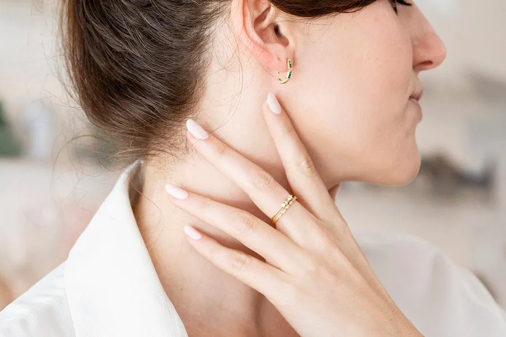 Promised Emerald and Diamond Earrings