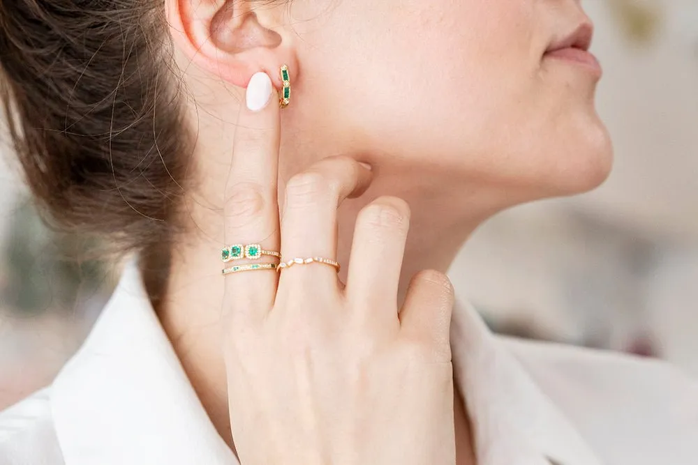 Promised Emerald and Diamond Earrings