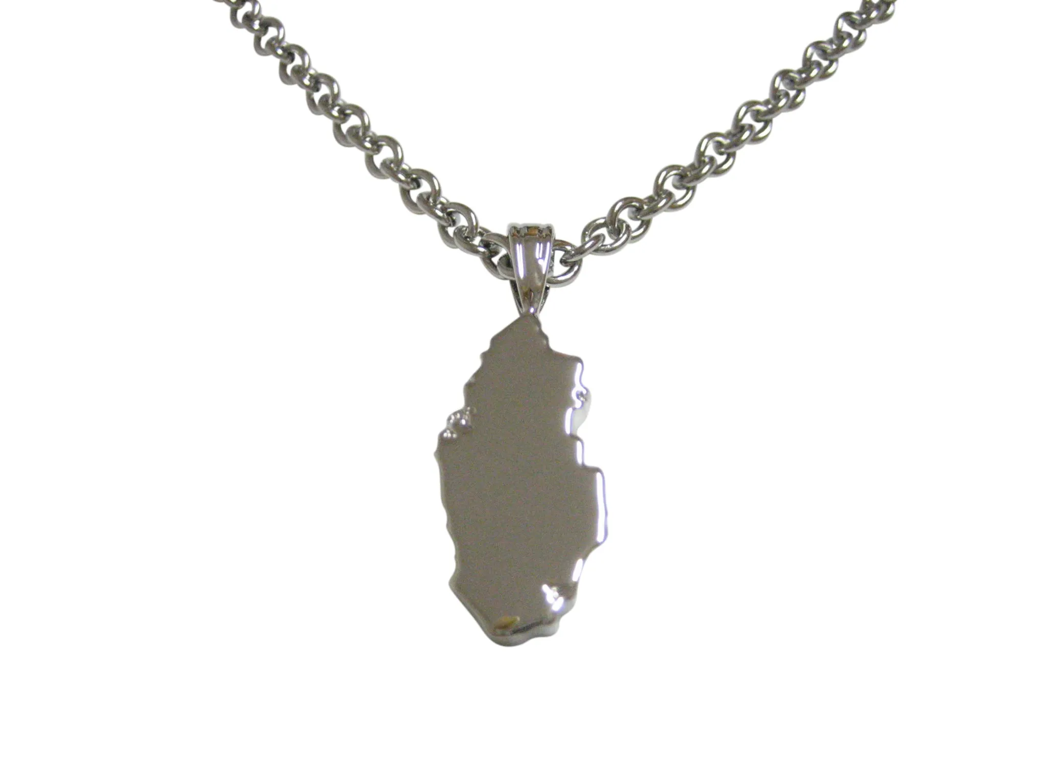 Qatar Map Shape Pendant Necklace