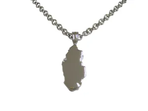 Qatar Map Shape Pendant Necklace