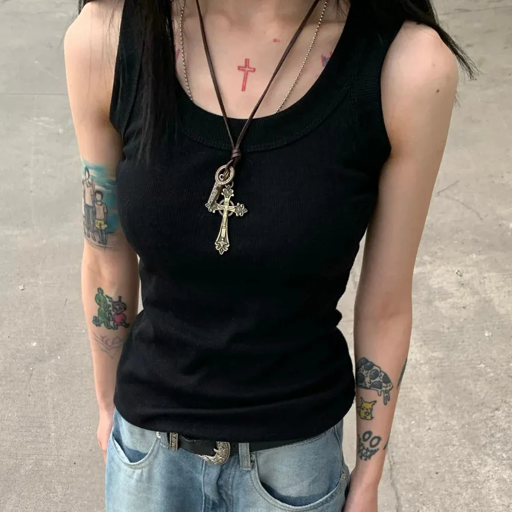 "Cross Pull Leather" Necklaces