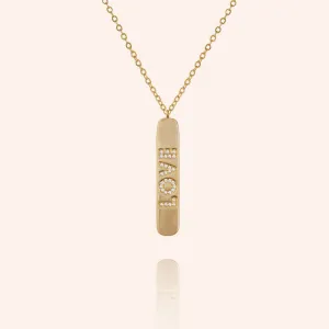 "Falling for You" 0.7CTW Pave Love Plate Necklace - Gold