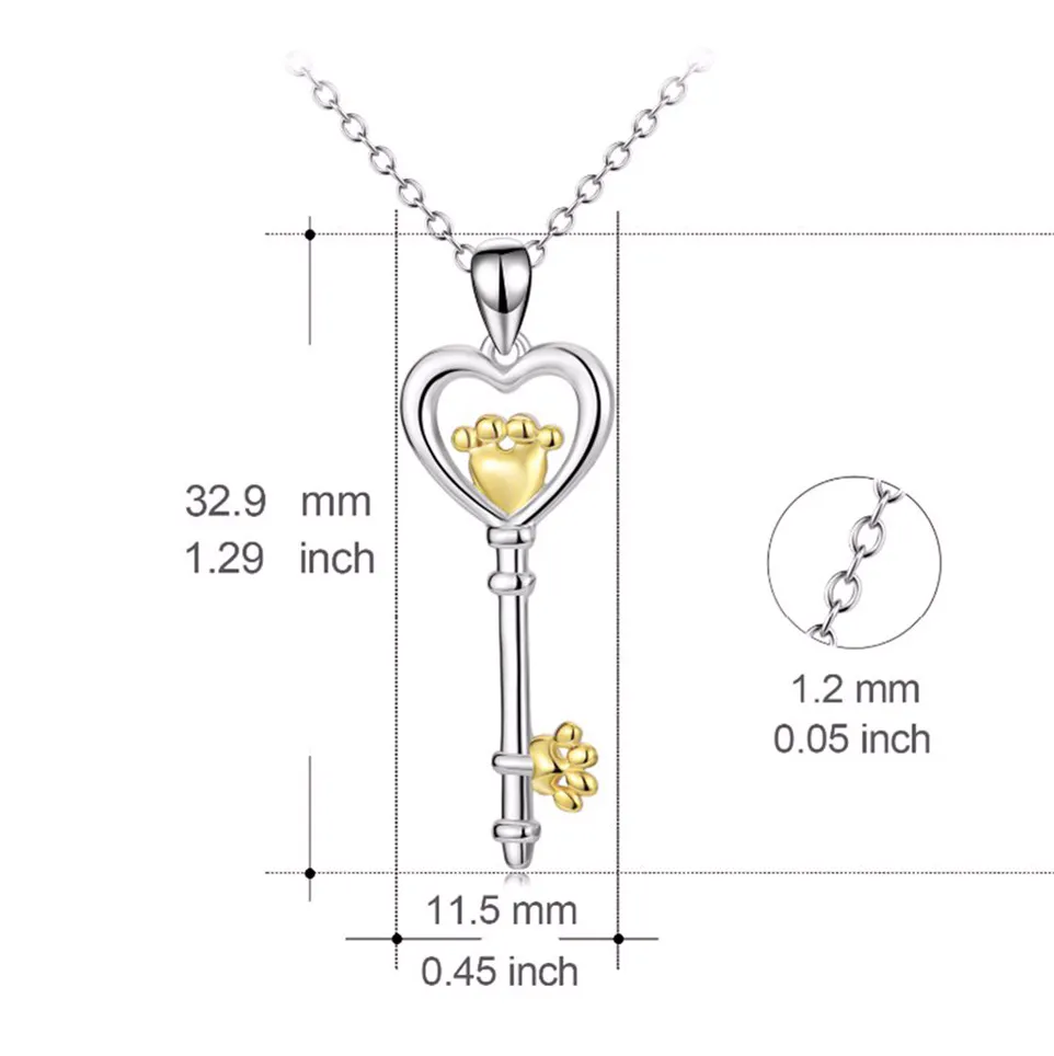 "Love You Forever" Sterling Silver Key Necklace