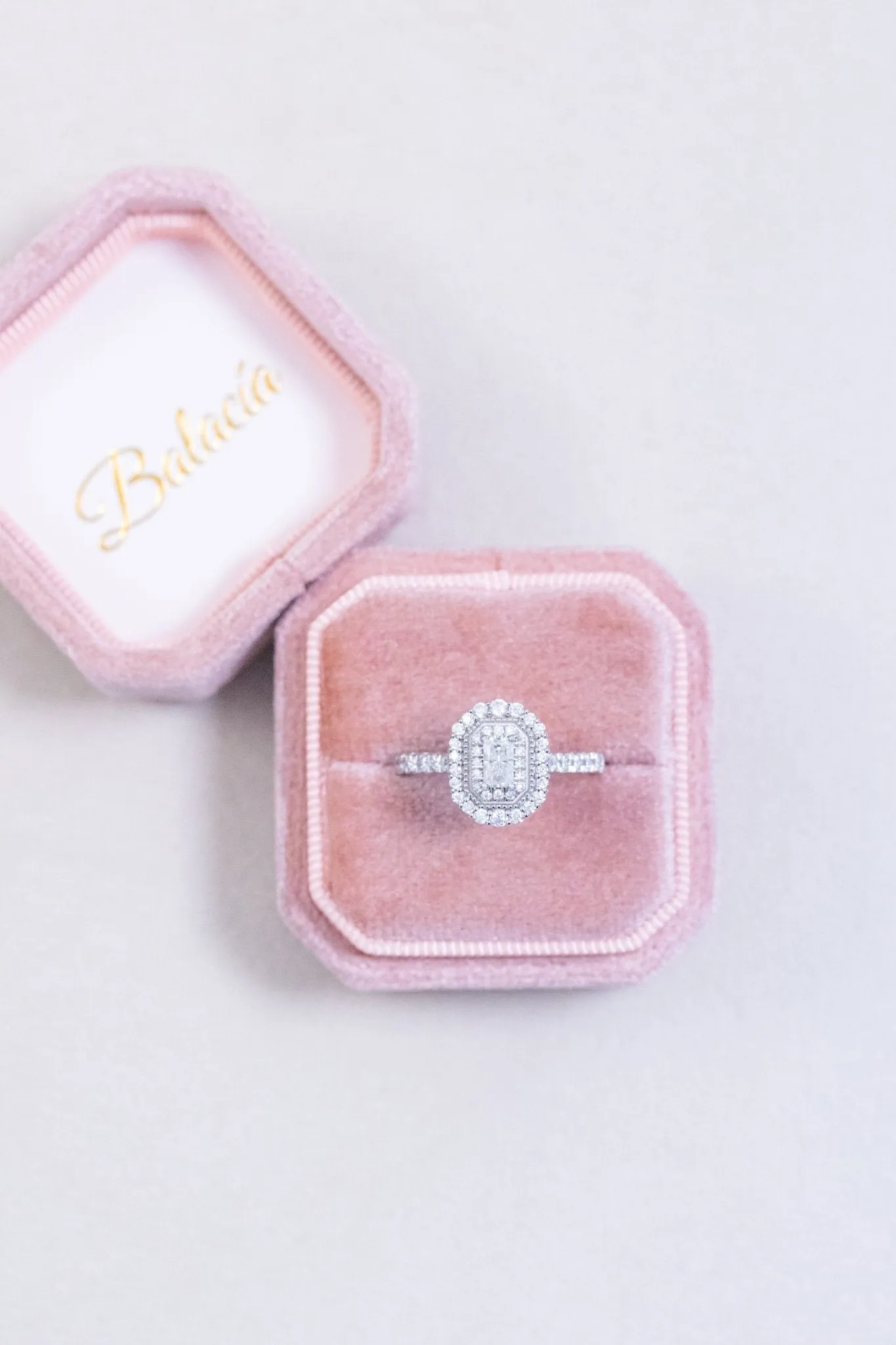 Radiant Cut Double Halo Moissanite Engagement Ring