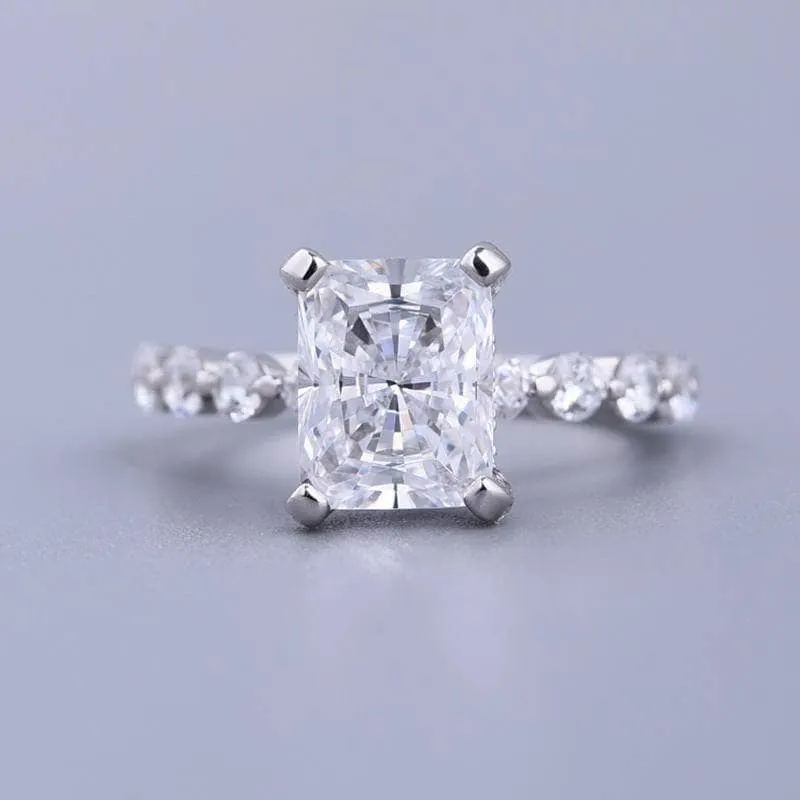 Radiant Cut Simulated Diamond Engagement Ring