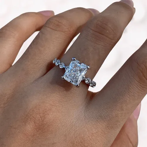 Radiant Cut Simulated Diamond Engagement Ring