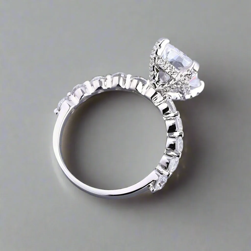 Radiant Cut Simulated Diamond Engagement Ring