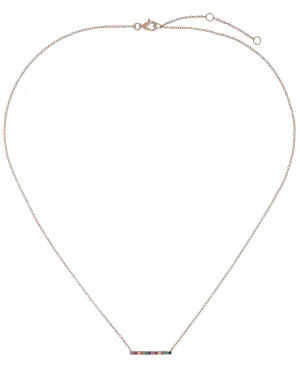 Rainbow Bar Necklace 14K