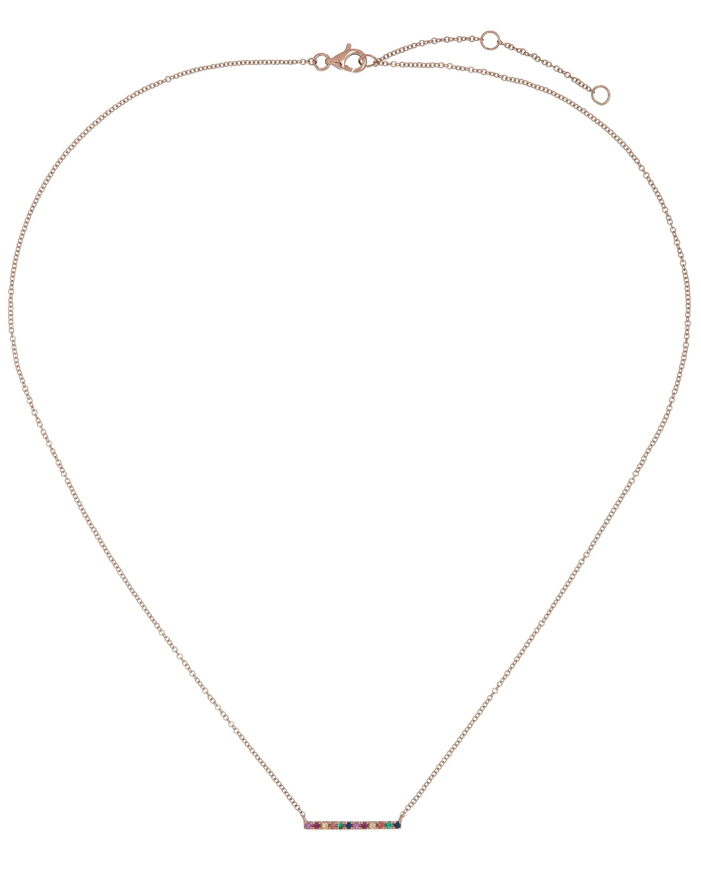 Rainbow Bar Necklace 14K