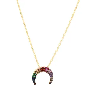 RAINBOW HORN NECKLACE, GOLD