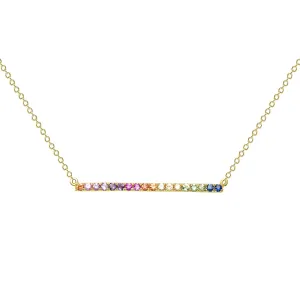 Rainbow Sapphire Bar Necklace