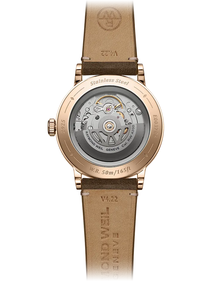 Raymond Weil Automatic Millesime RG PVD Silver Dial Men's Automatic Brown Strap