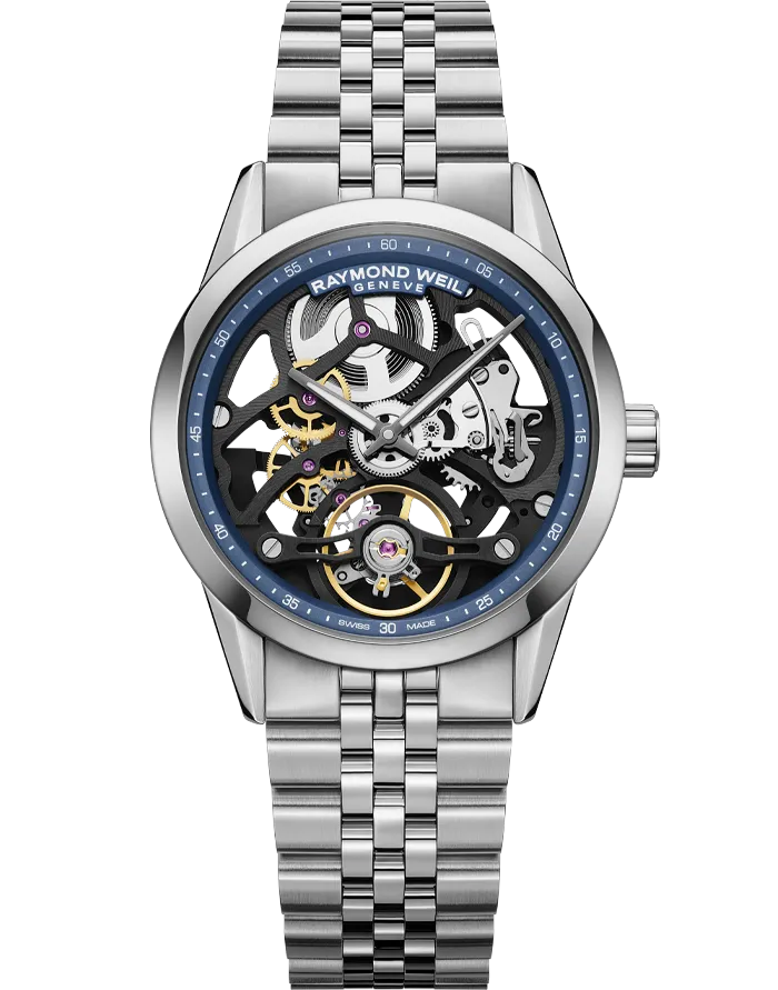 Raymond Weil Freelancer Calibre RW1212 Skeleton Automatic Watch on Bracelet