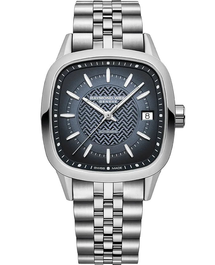 Raymond Weil Freelancer Ladies Square Open Heart Blue on Bracelet