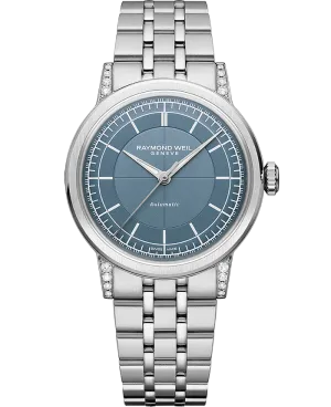 Raymond Weil Millesime Automatic Central Seconds Diamonds Denim Blue Dial 35mm Bracelet