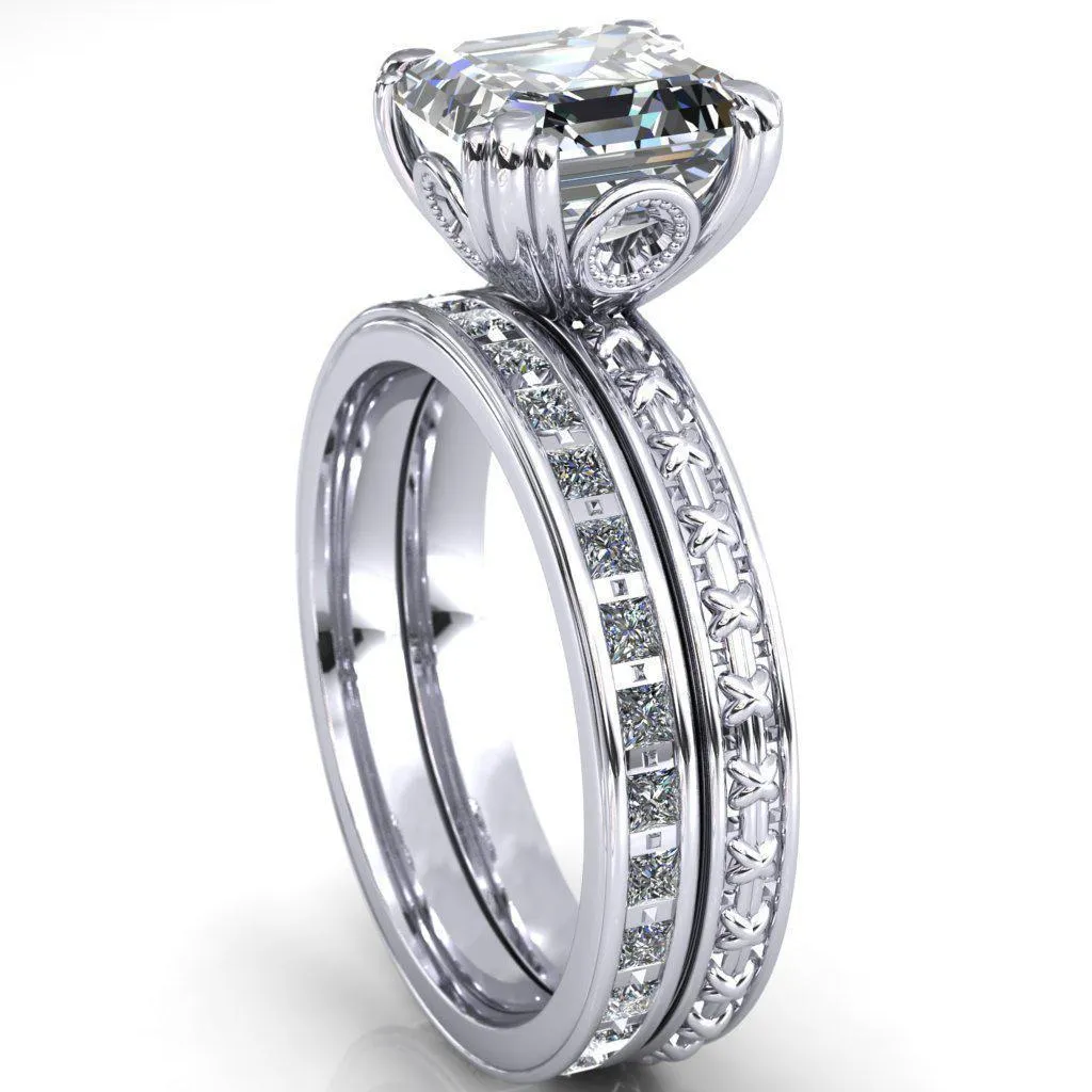 Rayonnant Asscher Moissanite Engagement Ring