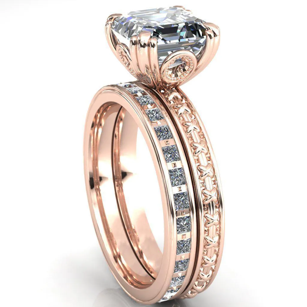 Rayonnant Asscher Moissanite Engagement Ring