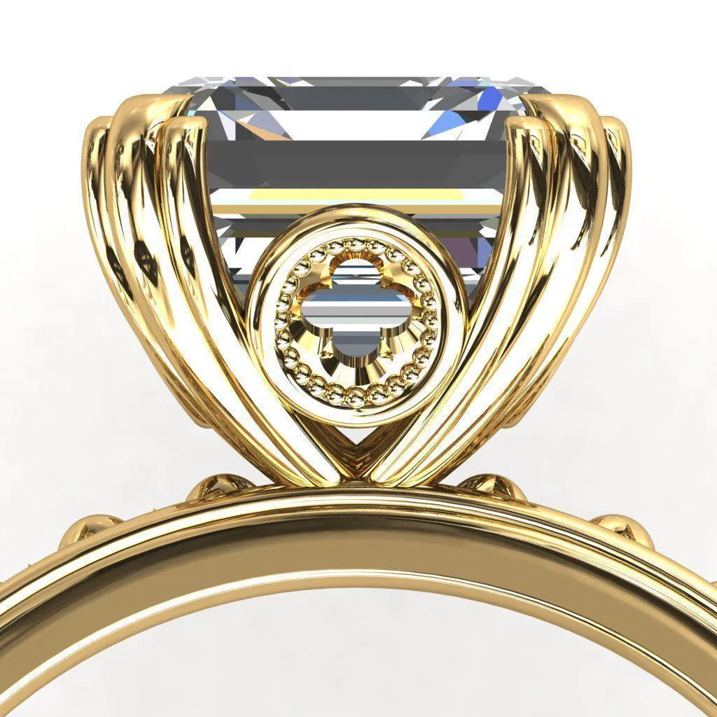 Rayonnant Asscher Moissanite Engagement Ring
