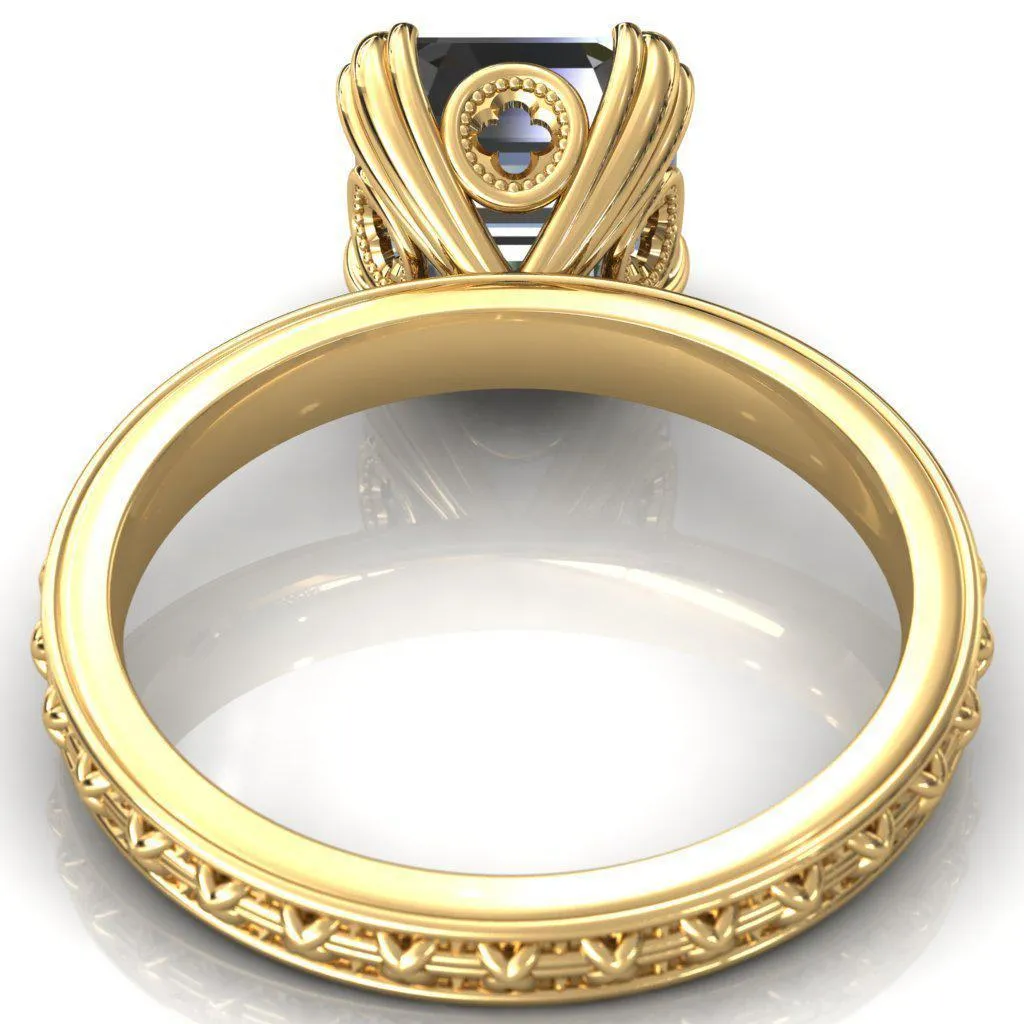 Rayonnant Asscher Moissanite Engagement Ring