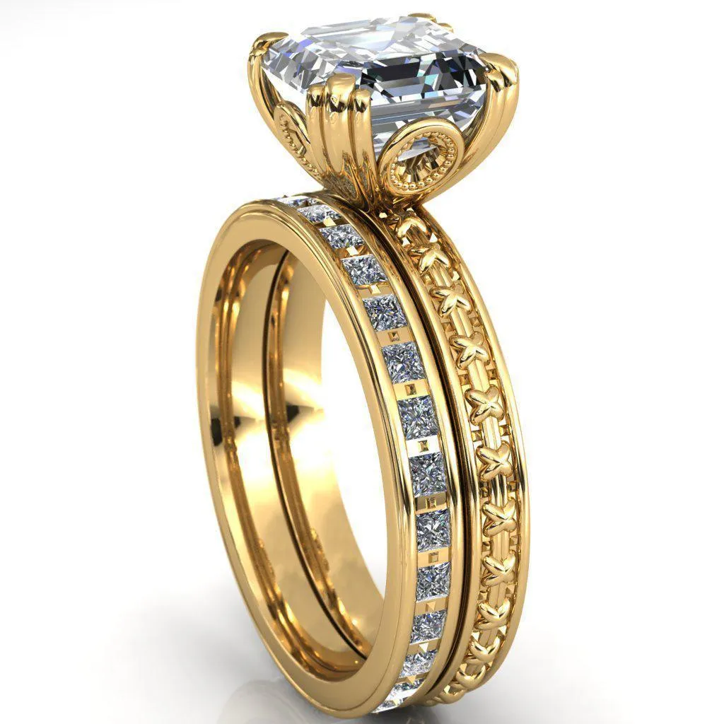 Rayonnant Asscher Moissanite Engagement Ring