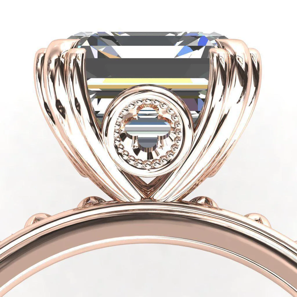 Rayonnant Asscher Moissanite Engagement Ring