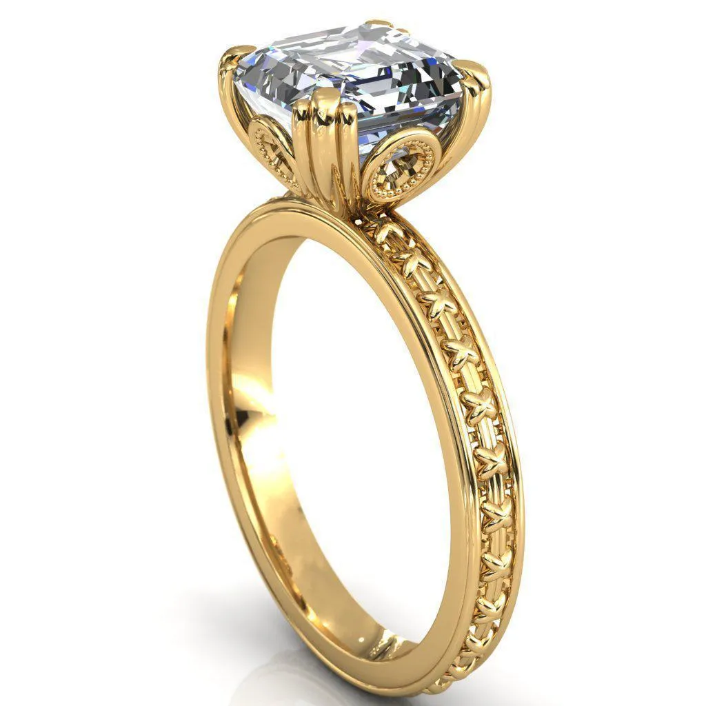 Rayonnant Asscher Moissanite Engagement Ring