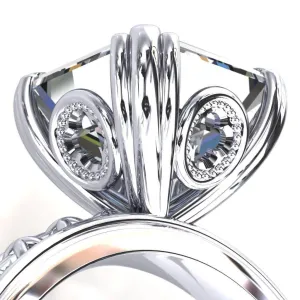 Rayonnant Asscher Moissanite Engagement Ring