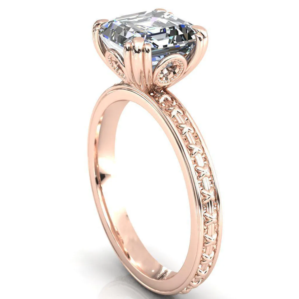 Rayonnant Asscher Moissanite Engagement Ring