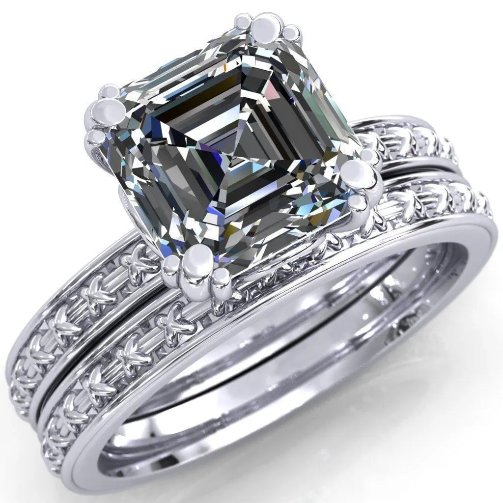 Rayonnant Asscher Moissanite Engagement Ring