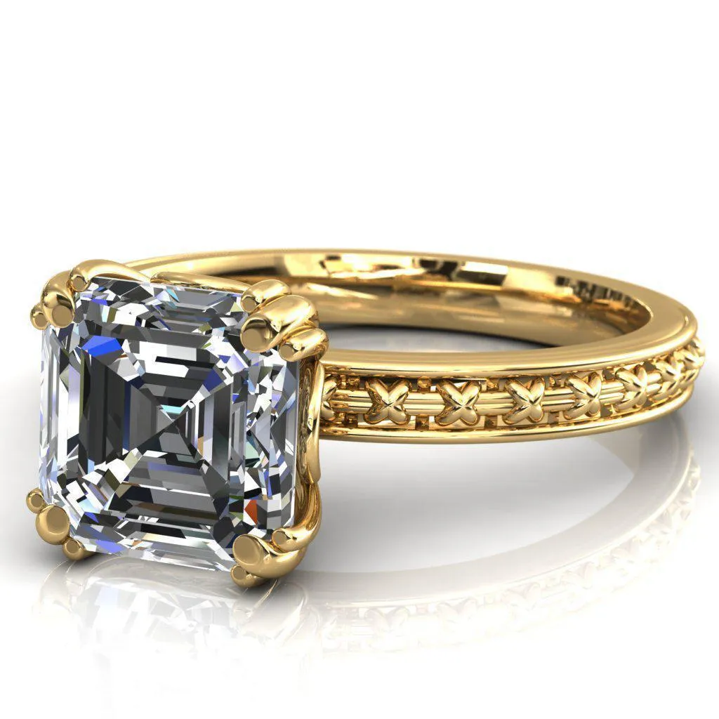 Rayonnant Asscher Moissanite Engagement Ring