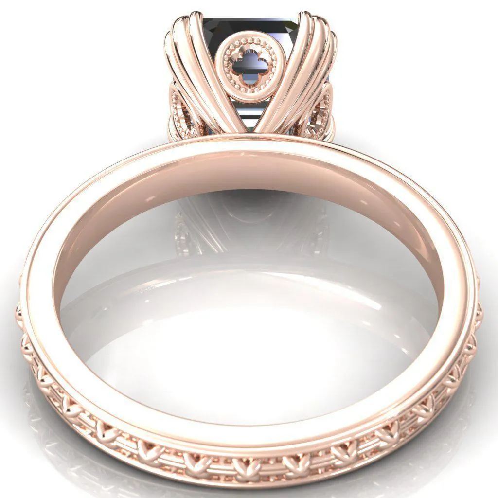 Rayonnant Asscher Moissanite Engagement Ring