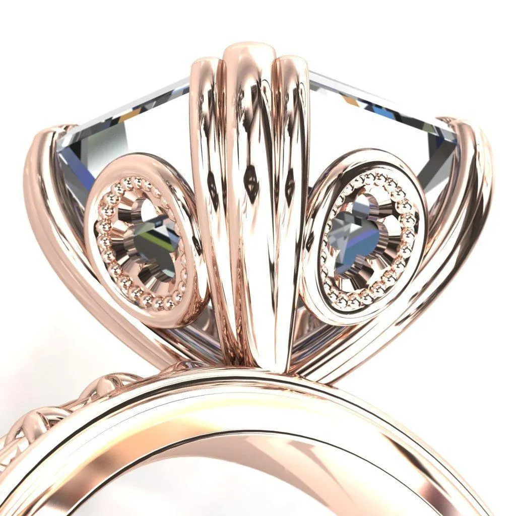 Rayonnant Asscher Moissanite Engagement Ring