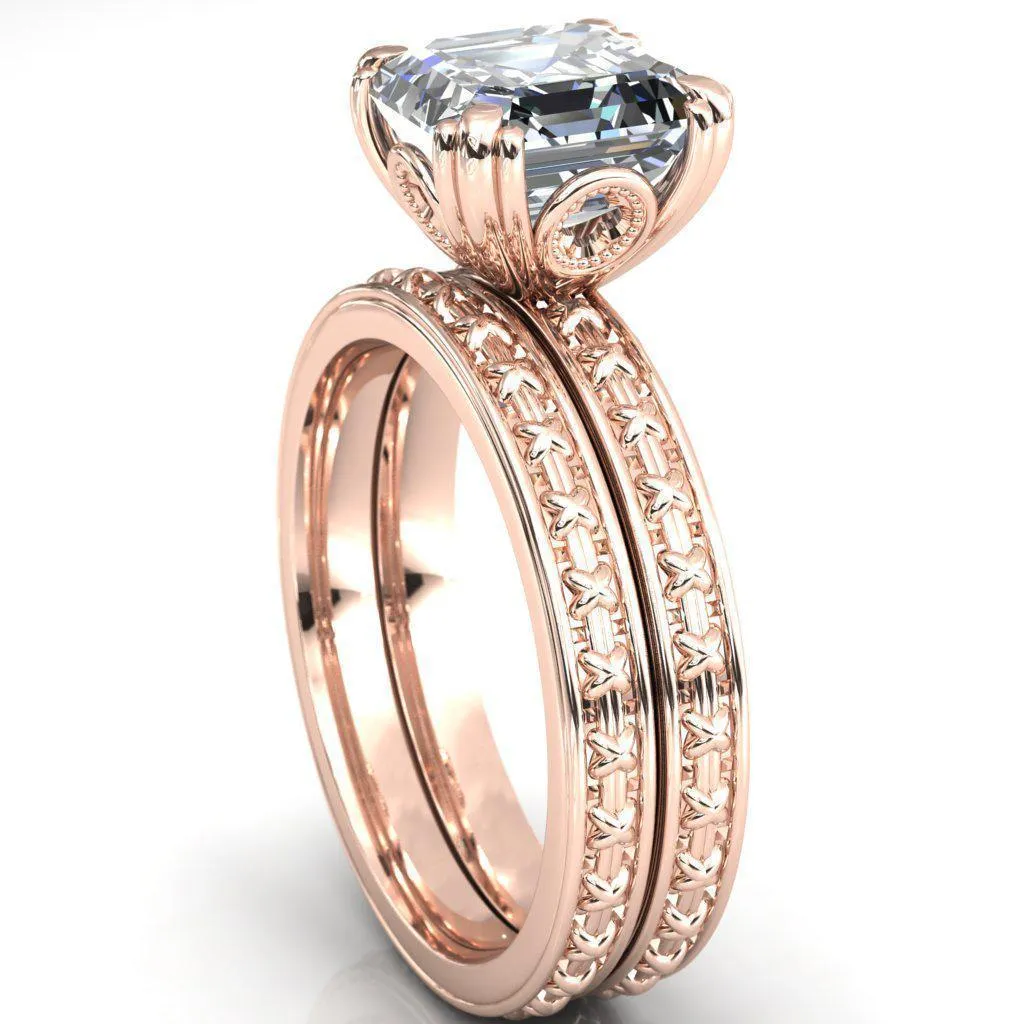 Rayonnant Asscher Moissanite Engagement Ring