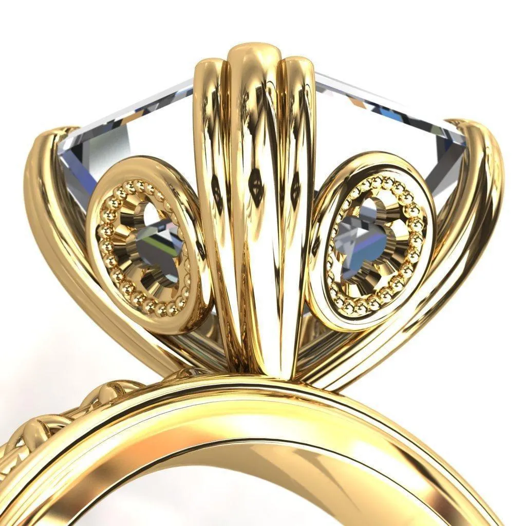 Rayonnant Asscher Moissanite Engagement Ring
