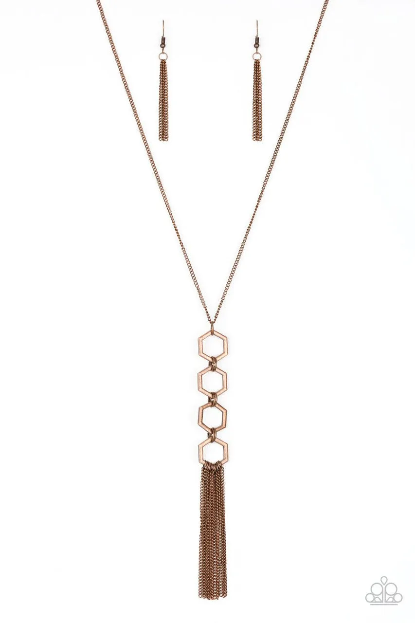 Ready, Set, GEO! Copper Paparazzi Necklace