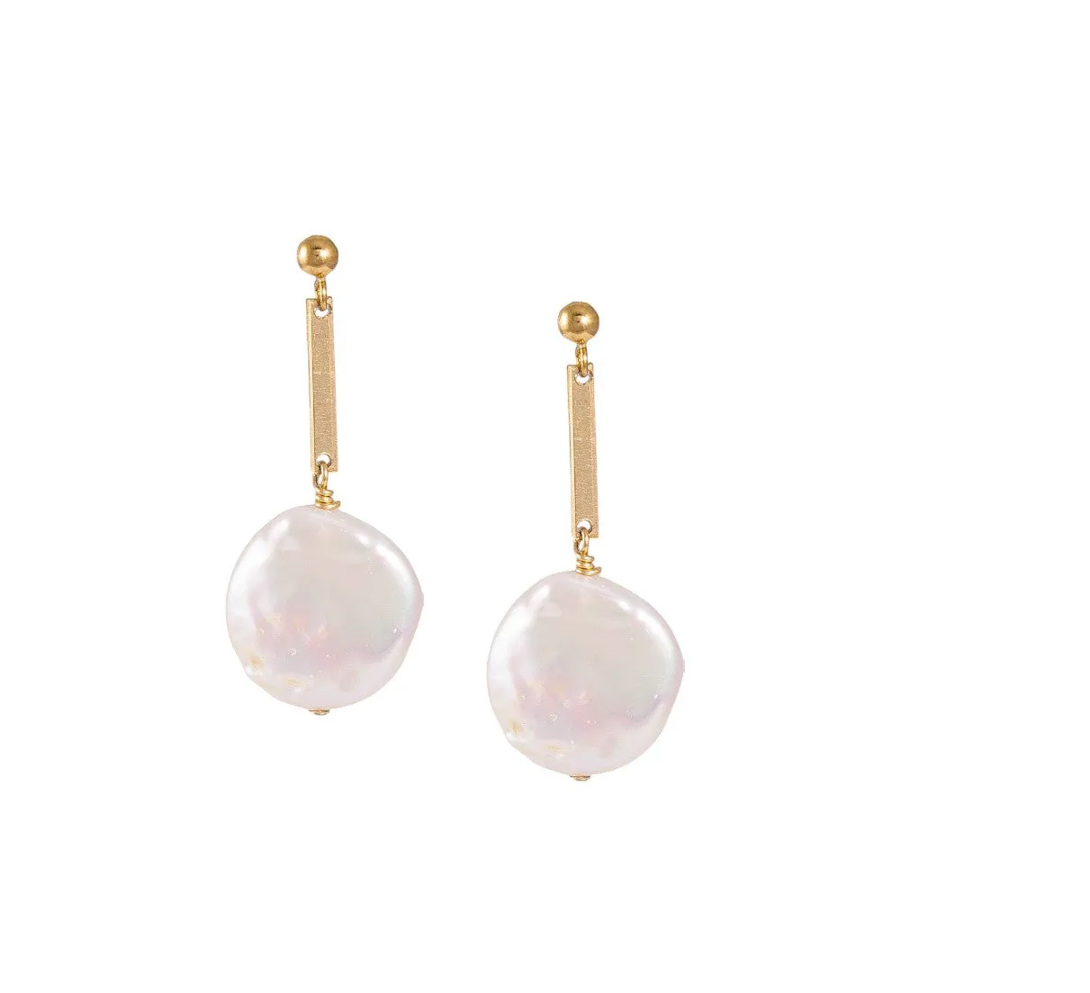 Real Coin Pearl Earrings