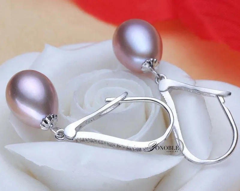 Real Freshwater Pearl Earring Sterling Silver 925 Jewelry Drop Natural Pearl Earrings Wedding Girl Birthday Best Gift White Pink
