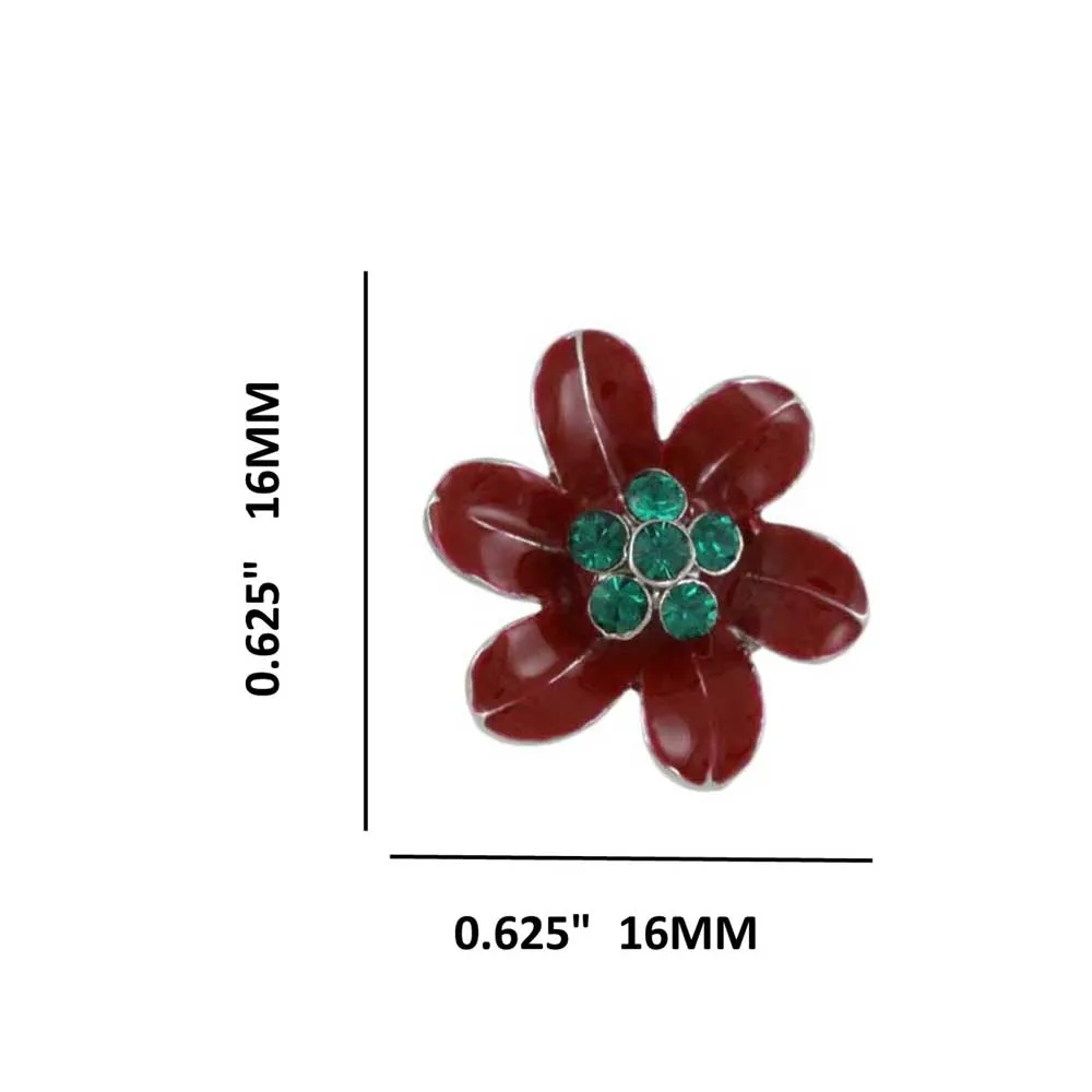 Red and Green Crystal Christmas Flower Pierced Earring - XP137E