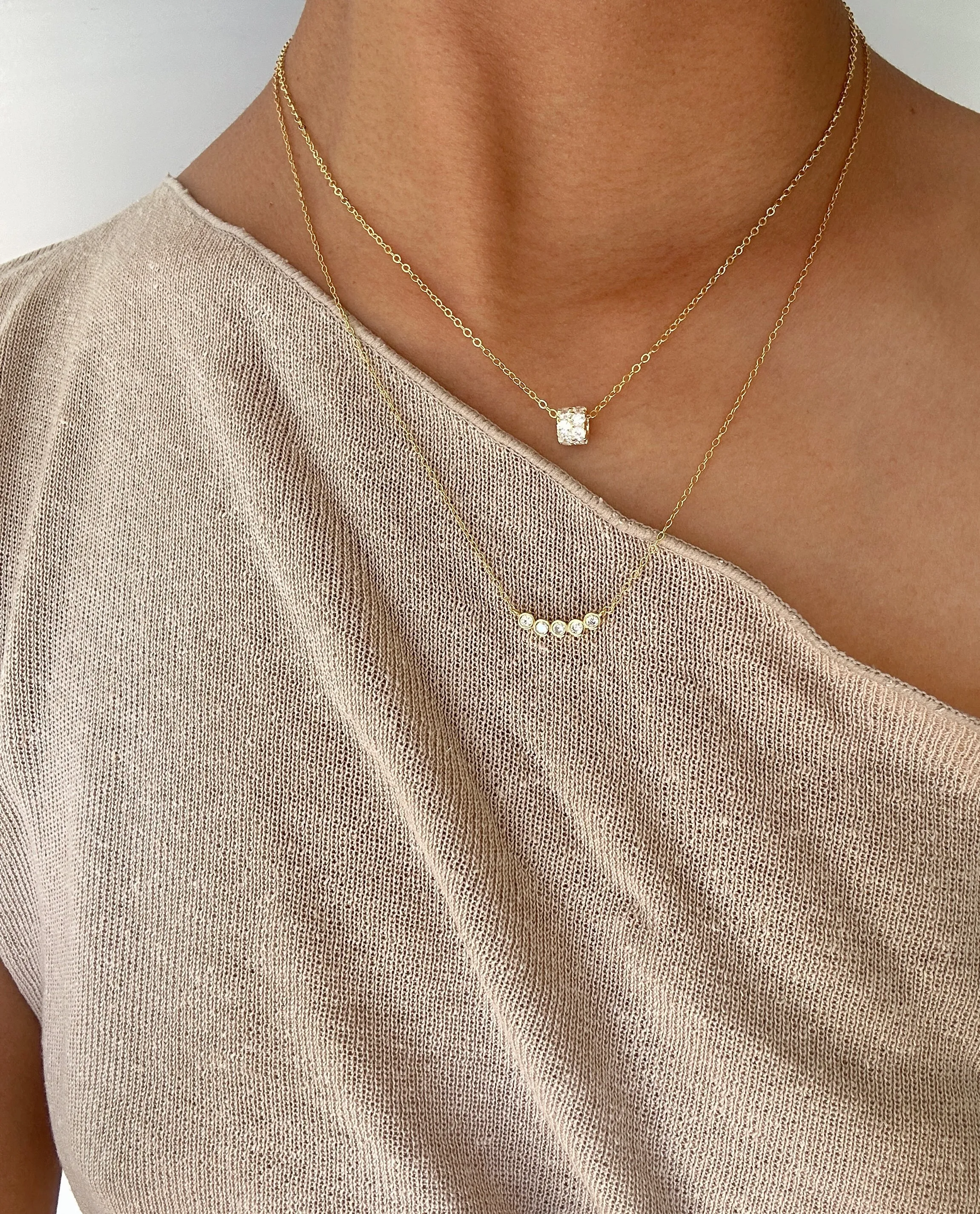 Rhinestone bar necklace
