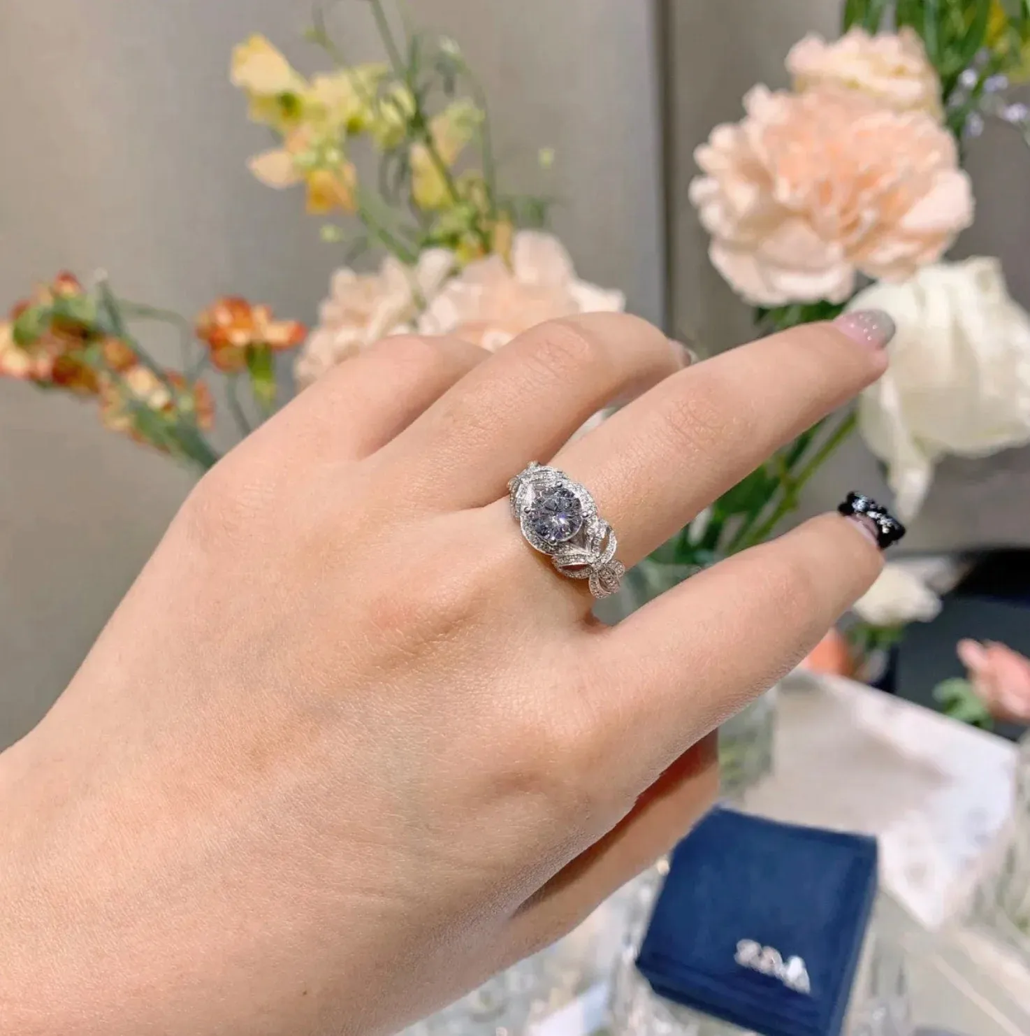Ribbon Ring | Charm Rings | Diamond Ribbon Ring | Knot Ring | Diamond Bow Ring | Diamond Charm Ring | Bow Ring | Silver Ring | Women Ring