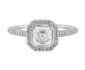 Ritani Bella Vita 18k White Gold Asscher Diamond Solitaire Ring