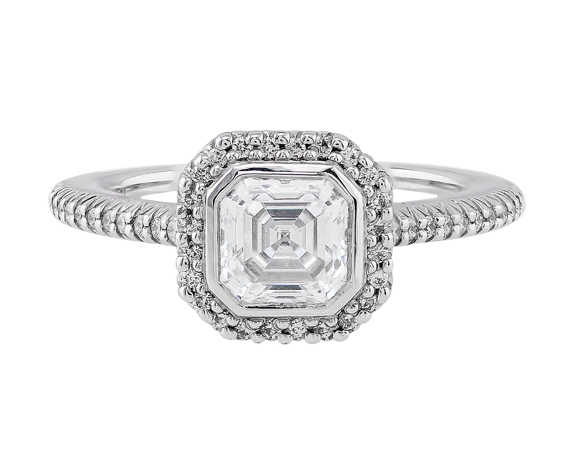 Ritani Bella Vita 18k White Gold Asscher Diamond Solitaire Ring