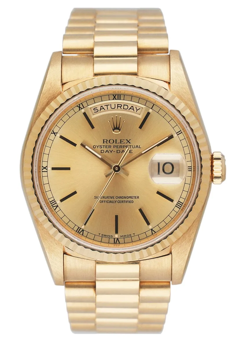 Rolex Day Date 18238 Champagne Dial Mens Watch