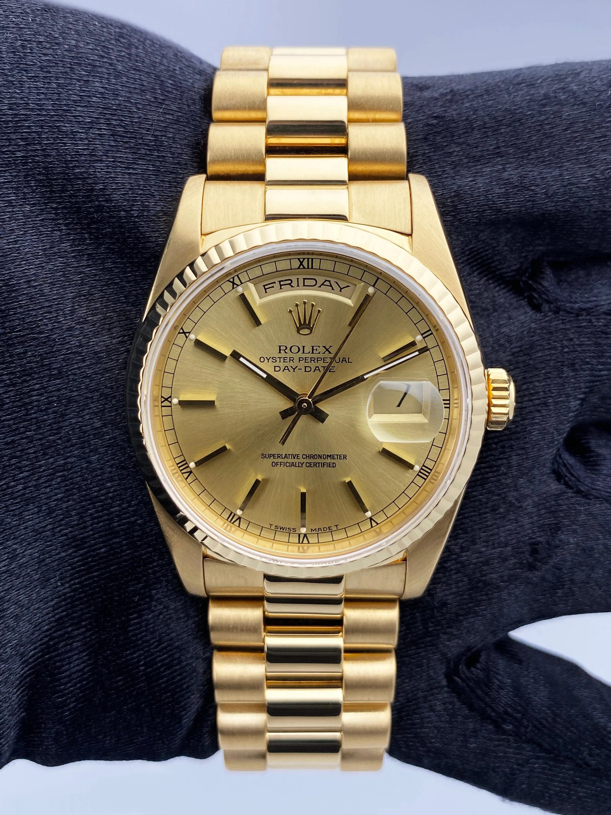 Rolex Day Date 18238 Champagne Dial Mens Watch