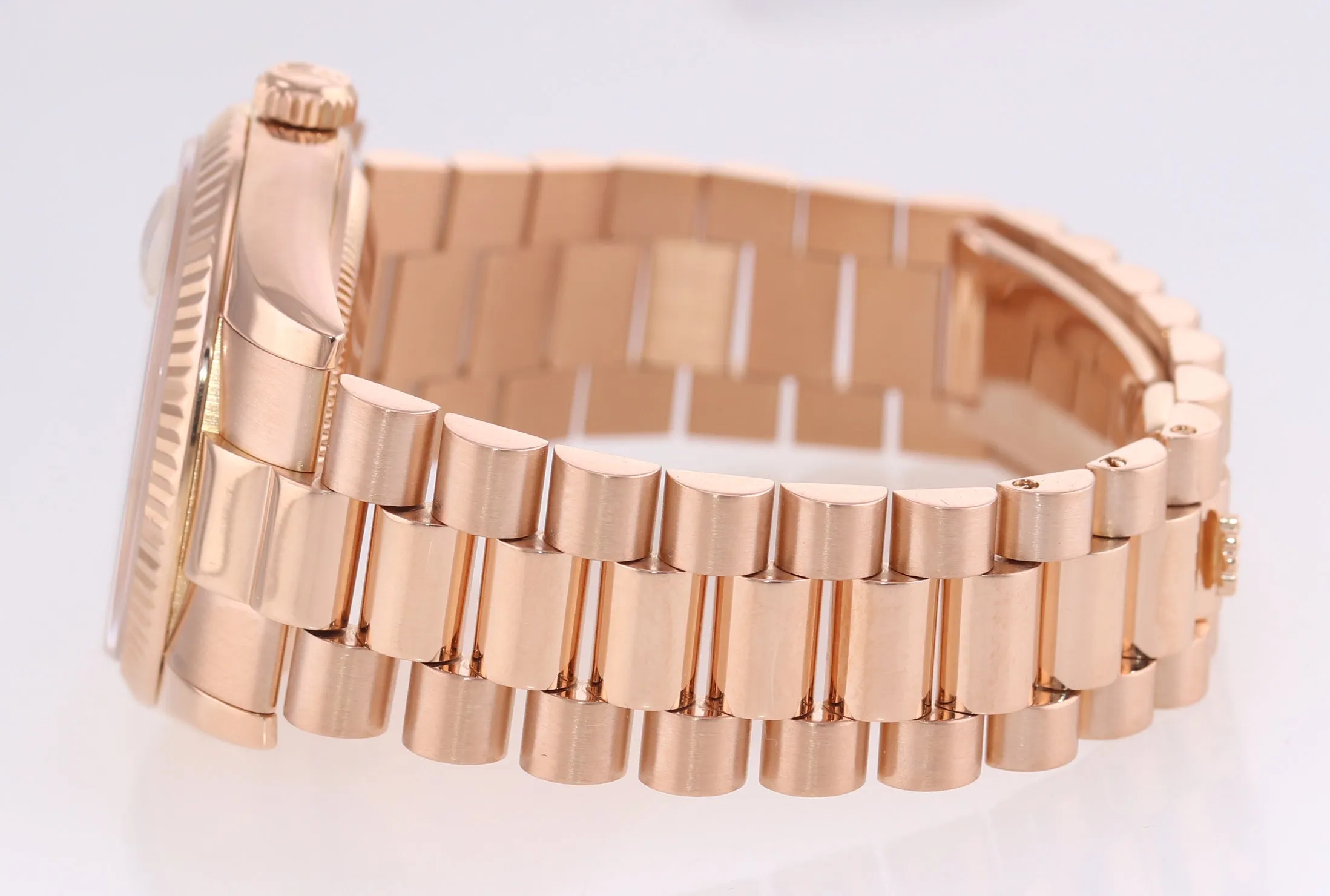 Rolex President Day Date Rose Gold Pink Roman 118235 Modern Band Watch Box