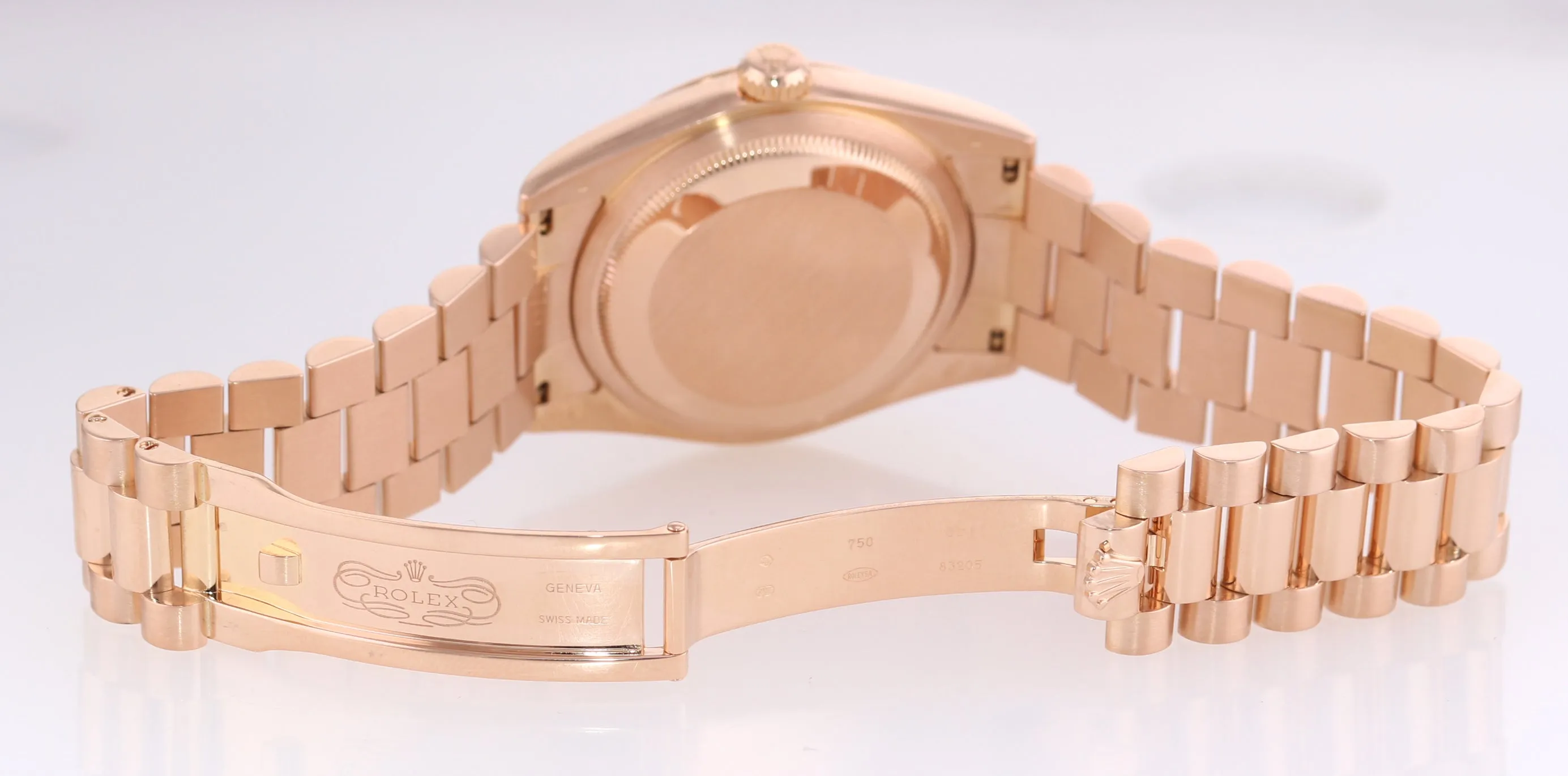 Rolex President Day Date Rose Gold Pink Roman 118235 Modern Band Watch Box