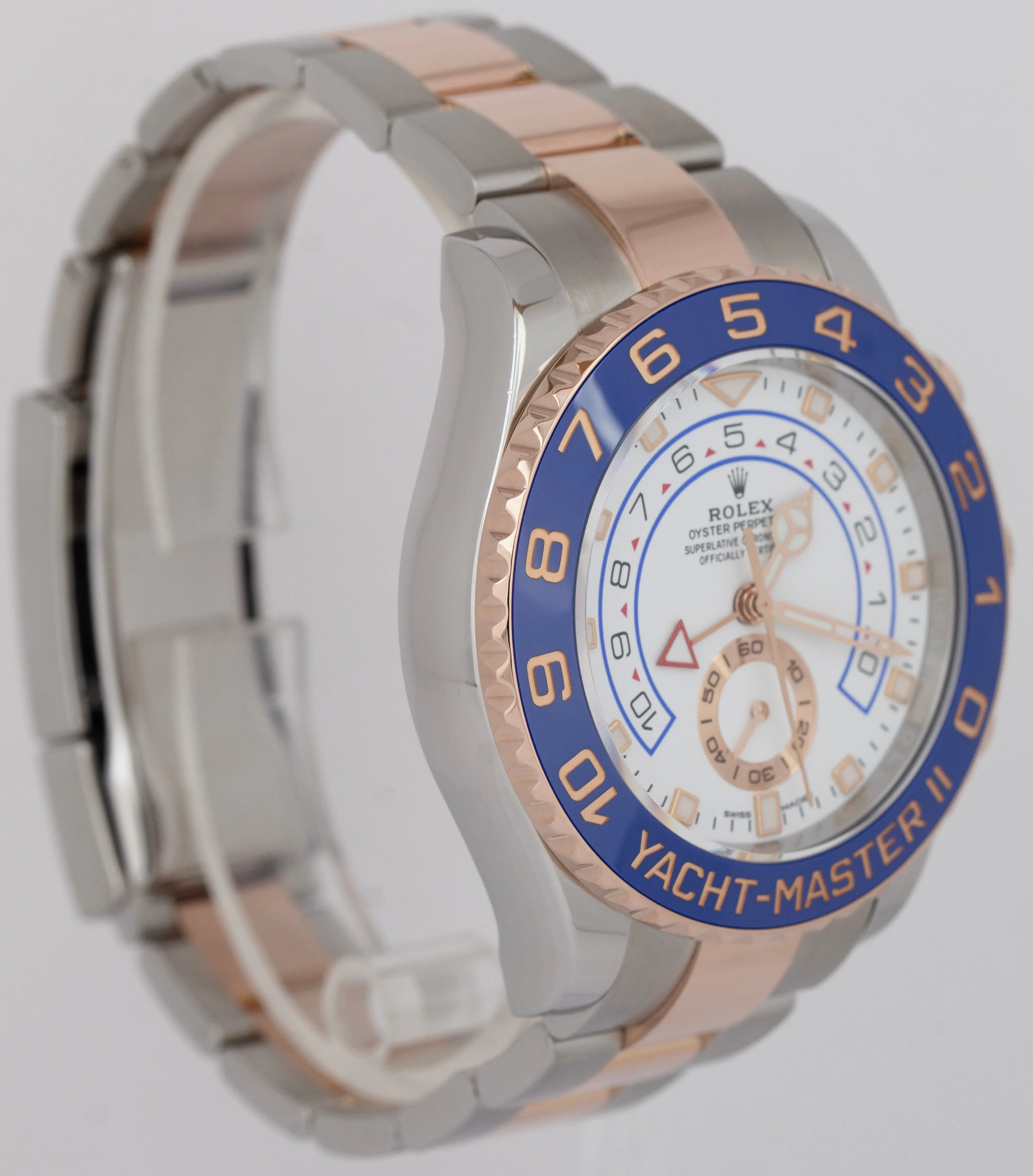Rolex Yacht-Master II White Two-Tone 18K Rose Gold Steel 116681 44mm Watch B P