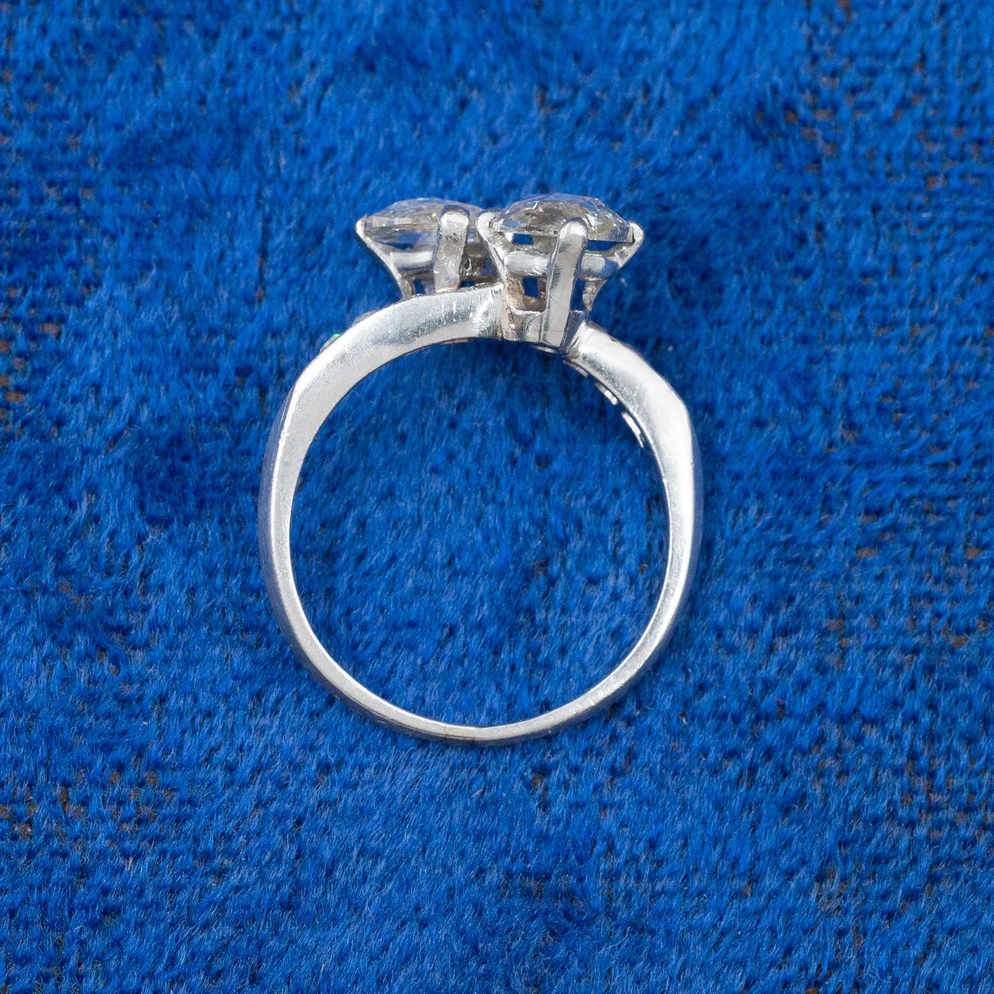 Rose-cut Diamond Moi et Toi ring c1950