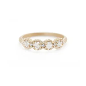 Rose Cut Diamond Ribbed Topper Ring
