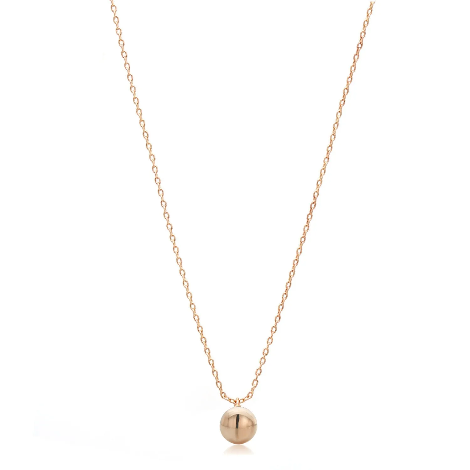 ROSE GOLD SMALL ROUND PENDANT SHORT NECKLACE #N3501RG (TD15)